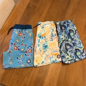 Volcom Boys Floral & Camouflage Swim Trunks - Blue, Yellow, Teal